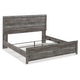 Roso King Panel Bed w Wood Grain Finish | Dark Gray Wood-Laminate