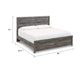 Roso King Panel Bed w Wood Grain Finish | Dark Gray Wood-Laminate