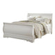 Roso Queen Sleigh Bed w Classic Louis Philippe Design | White Wood