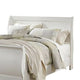 Roso Queen Sleigh Bed w Classic Louis Philippe Design | White Wood