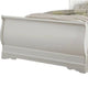 Roso Queen Sleigh Bed w Classic Louis Philippe Design | White Wood
