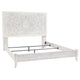 Paxy King Panel Bed | Carved Boho Medallion Design | Whitewashed Wood