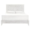 Paxy King Panel Bed | Carved Boho Medallion Design | Whitewashed Wood