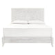Paxy King Panel Bed | Carved Boho Medallion Design | Whitewashed Wood
