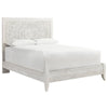 Paxy Queen Panel Bed | Carved Boho Medallion Design | Whitewashed Wood