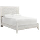 Paxy Queen Panel Bed | Carved Boho Medallion Design | Whitewashed Wood