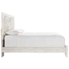 Paxy Queen Panel Bed | Carved Boho Medallion Design | Whitewashed Wood
