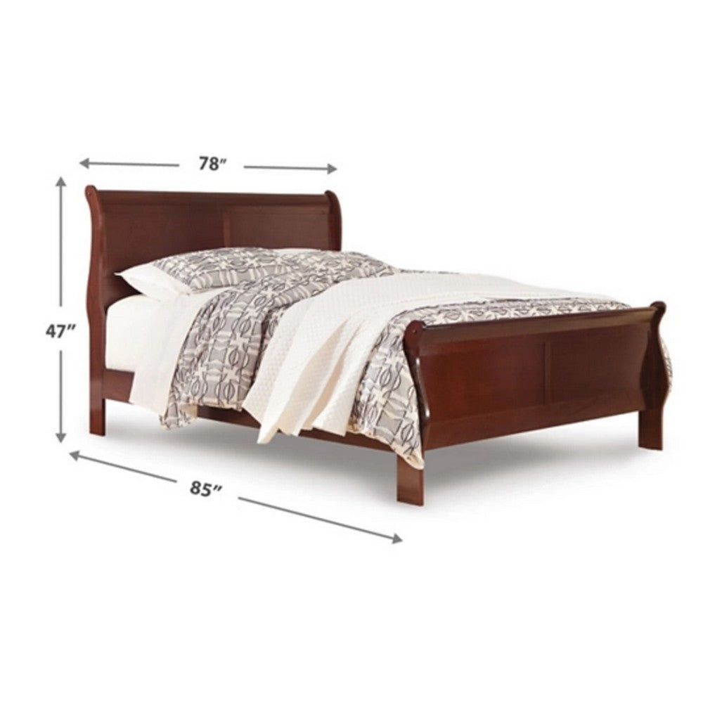 Deyr King Size Sleigh Bed | Louis Philippe Moulding | Warm Brown