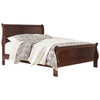 Deyr California King Sleigh Bed | Louis Philippe Moulding | Warm Brown