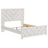 Cany Queen Size Bed | Chevron Pattern | Panel Headboard | Whitewash