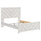 Cany Queen Size Bed | Chevron Pattern | Panel Headboard | Whitewash