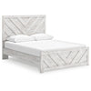 Cany Queen Size Bed | Chevron Pattern | Panel Headboard | Whitewash