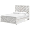 Cany Queen Size Bed | Chevron Pattern | Panel Headboard | Whitewash