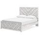 Cany Queen Size Bed | Chevron Pattern | Panel Headboard | Whitewash
