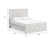 Cany Queen Size Bed | Chevron Pattern | Panel Headboard | Whitewash