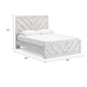 Cany Queen Size Bed | Chevron Pattern | Panel Headboard | Whitewash