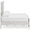 Cany Queen Size Bed | Chevron Pattern | Panel Headboard | Whitewash
