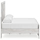 Cany Queen Size Bed | Chevron Pattern | Panel Headboard | Whitewash