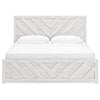 Cany King Size Bed | Chevron Pattern | Panel Headboard | Whitewash