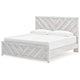 Cany King Size Bed | Chevron Pattern | Panel Headboard | Whitewash