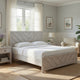Cany King Size Bed | Chevron Pattern | Panel Headboard | Whitewash