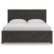 Peny King Size Bed | Chevron Pattern | Panel Headboard | Charcoal Black