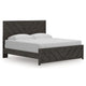 Peny King Size Bed | Chevron Pattern | Panel Headboard | Charcoal Black