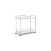 Cho 2 Tier Bar Cart | Mirrored Shelves | Clear Acrylic & Chrome Frame