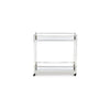 Cho 2 Tier Bar Cart | Mirrored Shelves | Clear Acrylic & Chrome Frame