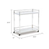 Cho 2 Tier Bar Cart | Mirrored Shelves | Clear Acrylic & Chrome Frame