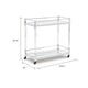 Cho 2 Tier Bar Cart | Mirrored Shelves | Clear Acrylic & Chrome Frame