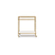 Oery Bar Cart | 2 Tier Glass Top & White Marble Lower Shelf | Brass