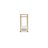 Oery Bar Cart | 2 Tier Glass Top & White Marble Lower Shelf | Brass