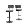 Mya Swivel Bar Chair Set of 2 | Gray Faux Leather | 22-31" Adjustable Height