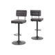 Mya Swivel Bar Chair Set of 2 | Gray Faux Leather | 22-31" Adjustable Height