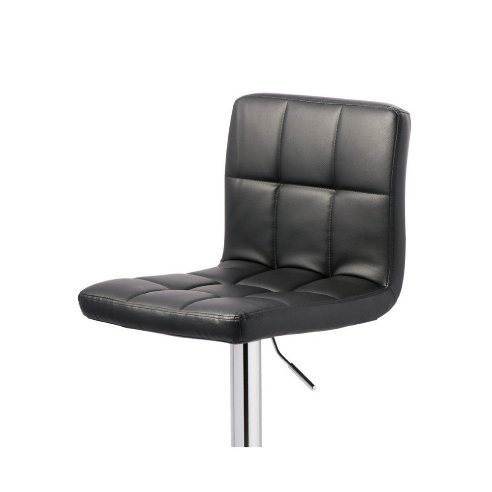 Beal Swivel Barstool Chair Set of 2 | Black Faux Leather | 24-33" Adjustable