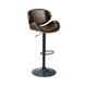 Beal Swivel Barstool Chair | Brown Faux Leather | Black | 26-34" Adjustable