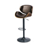 Beal Swivel Barstool Chair | Brown Faux Leather | Black | 26-34" Adjustable