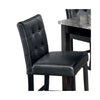 Jey 5pc Counter Height Dining Set | Faux Marble Table | Black Tufted Chairs