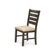 Ane 7pc Dining Table Set | Cream Upholstered Chairs | Rough Sawn Brown
