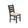 Ane 7pc Dining Table Set | Cream Upholstered Chairs | Rough Sawn Brown