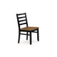 Bia 7pc Dining Table Set | Brown Chevron Tabletop | Black Ladderback Chairs