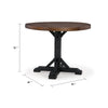 Becy Counter Height Dining Table | 48" Round Brown Top | Black Base