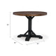 Becy Counter Height Dining Table | 48" Round Brown Top | Black Base