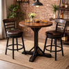 Becy Counter Height Dining Table | 48" Round Brown Top | Black Base