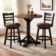 Becy Counter Height Dining Table | 48" Round Brown Top | Black Base