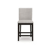 Nea Counter Stool Chair Set of 2 | Gray Polyester | Dark Brown Wood Frame