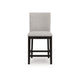 Nea Counter Stool Chair Set of 2 | Gray Polyester | Dark Brown Wood Frame