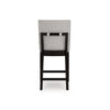 Nea Counter Stool Chair Set of 2 | Gray Polyester | Dark Brown Wood Frame
