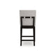 Nea Counter Stool Chair Set of 2 | Gray Polyester | Dark Brown Wood Frame